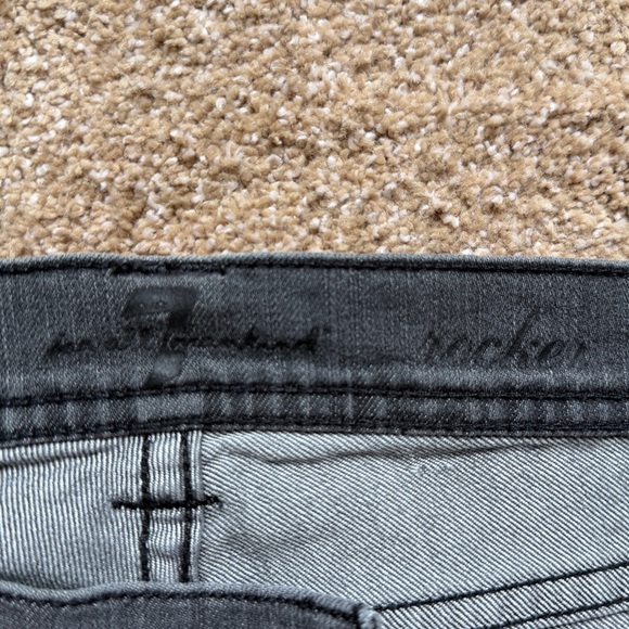 7 For All Mankind Rocker Bootcut Jeans | Charcoal Black 31 | USA Made - Picture 6 of 15